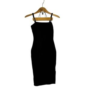 Lulus XS Black Body Con Stretch Tank Dress Formal Prom Spaghetti Straps